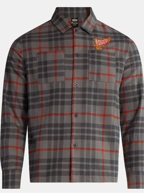 Netflix Stranger Things HellFire Lives Grey Flannel Shirt Size Small (34-36)